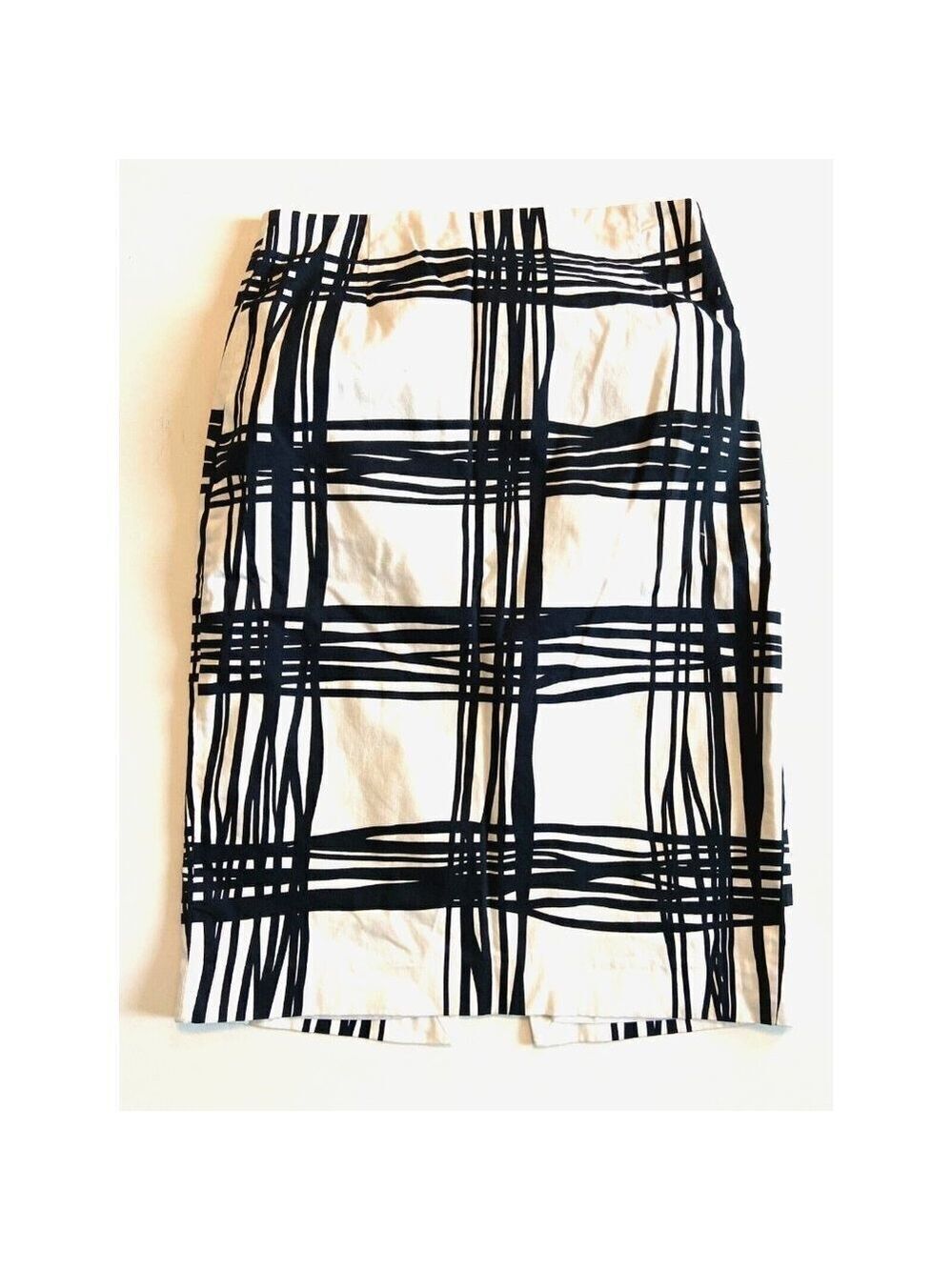 Express Design Studio Geometric Square Print Black & White Pencil Skirt …